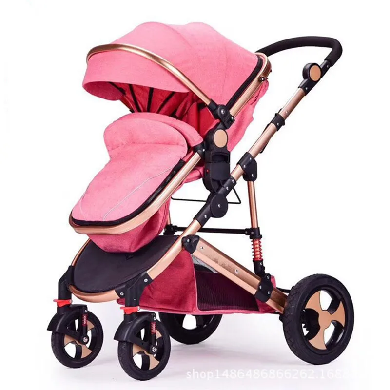 High View Stroller Light Folding Ultralight Can Sit and Lie Portable Baby Cart Simple Umbrella Car Baby Stroller  Baby Carriage