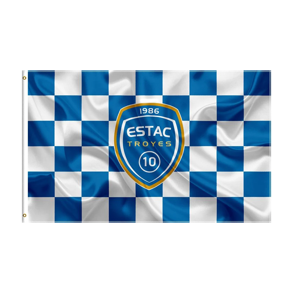 

3x5 Ft Troyes AC Flag Polyester Printed France Football Team Banner For Decor