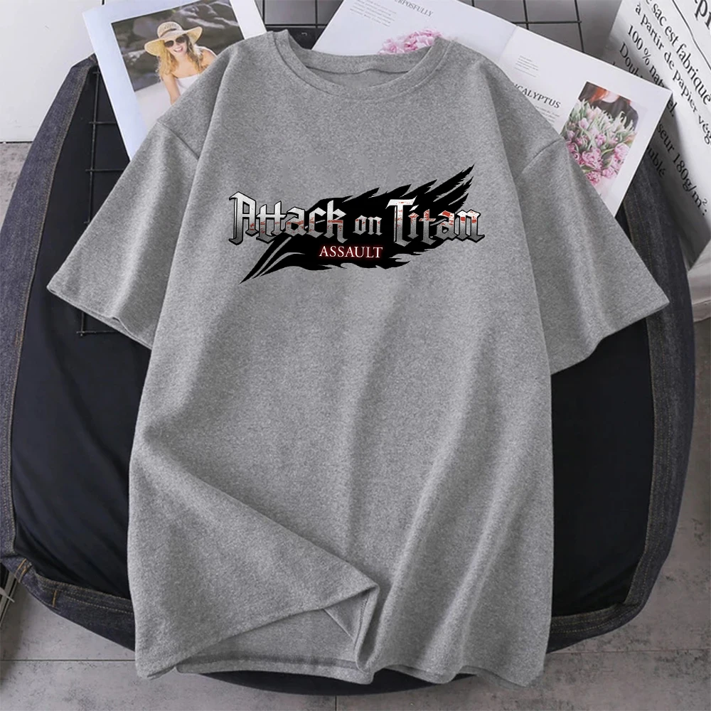 

Attack On Titan LOGO Print T Shirt Men Women Unisex Anime Manga Tee Tops Summer 2022 Casual Tshirt Harajuku Cotton Male Clothing