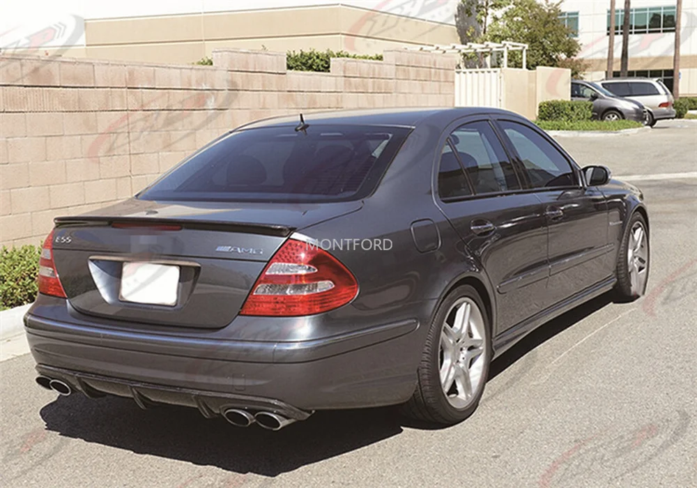 

For W211 Spoiler 2003-2006 Mercedes-Benz W211 YC E-class E200 E260 Spoiler ABS plastic Material Car Rear Wing Color Rear Spoiler