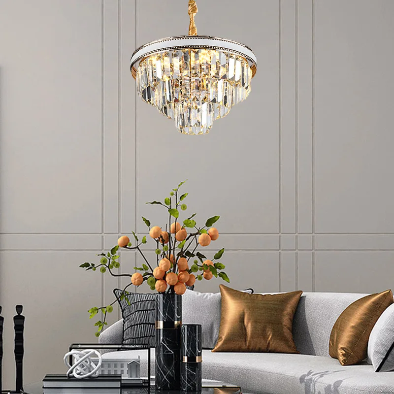 

Led Ceiling Fan Pendant Lamp Light Chandelier Art luxury post-modern minimalist crystal living room invisible dining