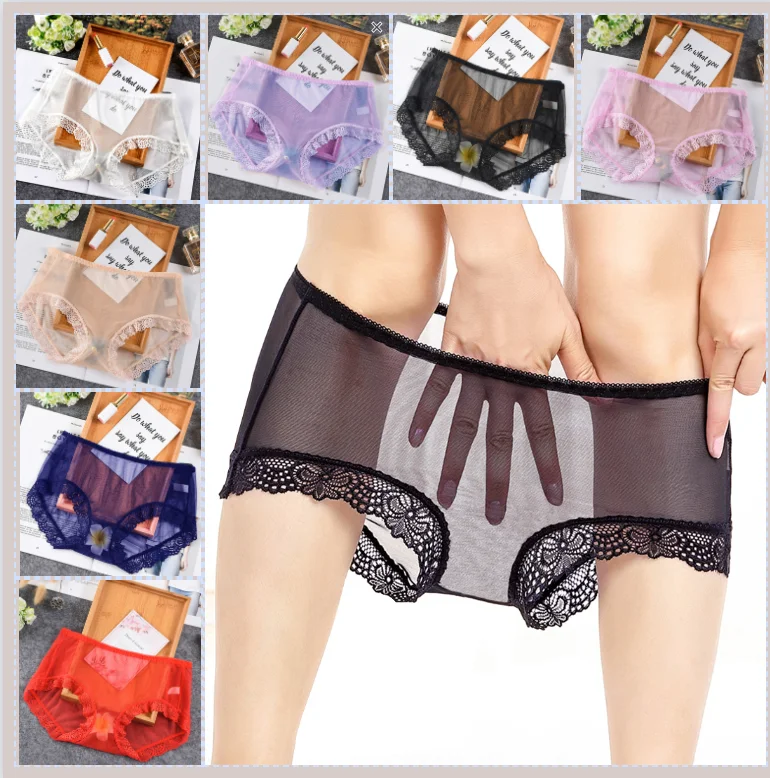 

Women Briefs Full Transparent High-quality Comfortable Breathable Panties Female Lingerie Sense Lace Erotic Temptation Plus Size