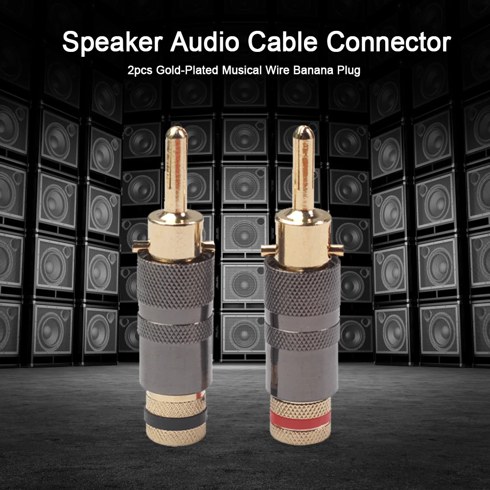 

Gold-Plated Copper Musical Wire Banana Plug Audio Video Cable Adapter Locking Cable Speaker Audio Cable Connector 2/4pcs