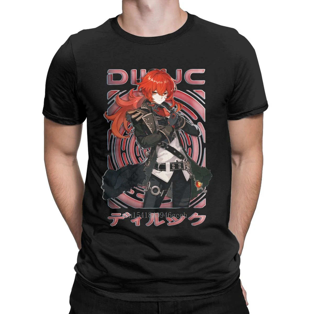

Genshin Impact Diluc T-Shirt for Men Anime Game Novelty Pure Cotton Tee Shirt Round Neck Short Sleeve T Shirt 4XL 5XL Clothing