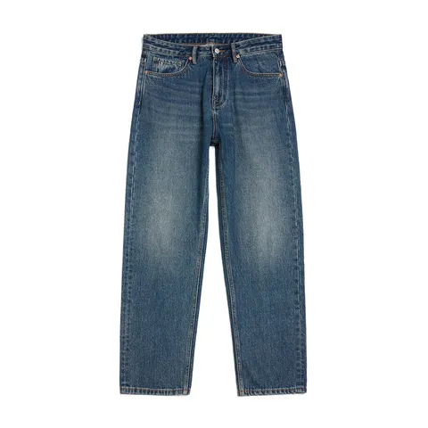 SIMWOOD, новинка весны 2024, свободные прямые винтажные джинсы, мужские брюки из денима 13 унций, женская брендовая одежда SM230078