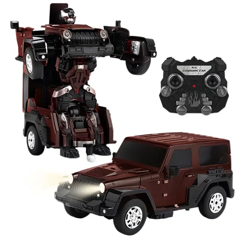 

14 RC Car Robot For Kids, Red RC Transforming Robot Toy, One Button Transforming Robot With Light And Sound, Suitable For Boys A