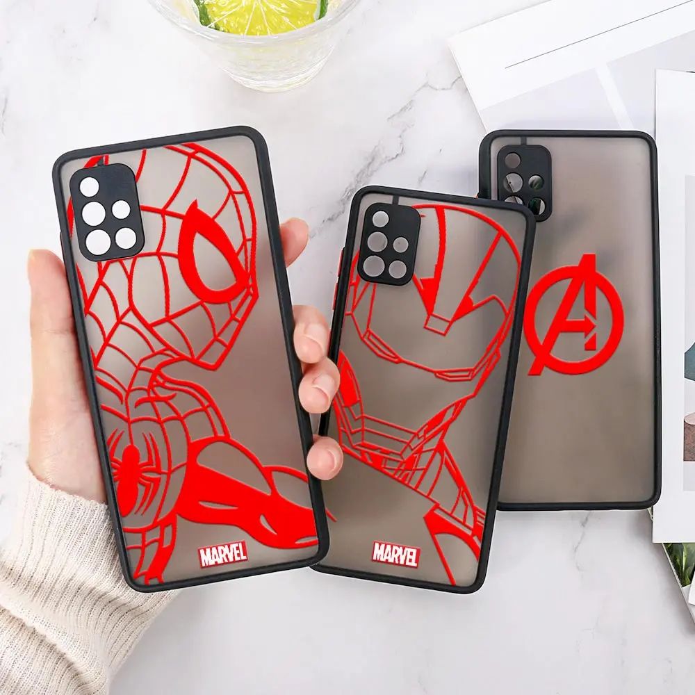 

Avengers Funda A53 5G Case For Samsung A71 Case A52 A52s A13 A21S A23 A32 A33 A72 A73 Clear Matte Cover Ironman Spiderman Marvel