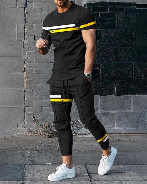3D Printed Short Sleeve Suit Spring Men Tracksuit Set Jogger Clothing For Man Casual Tshirts+Trousers 2 Piece Outfits Streetwear