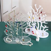 Plastic Jewelry Organizer Coral Tree Storag Hanger Necklace Ring Earrings Bracelet Display Stand Shelf