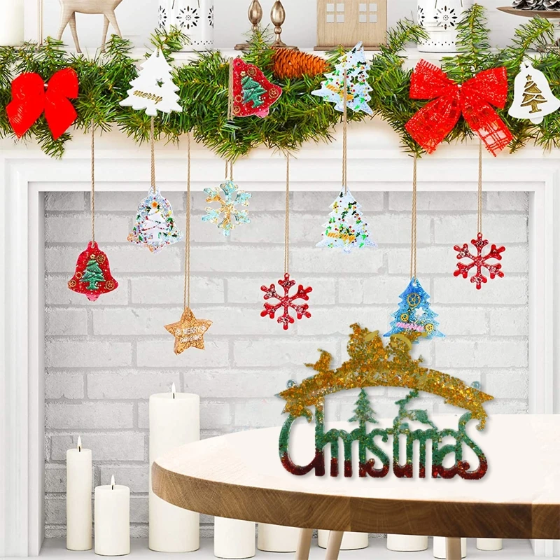 

Christmas Snowman Decorations Epoxy Resin Mold Xmas Tree Ornaments Silicone Mold