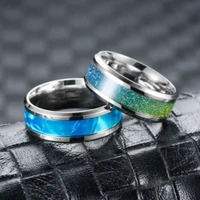 new titanium steel rings colorful patches european and american fashion stainless steel mens rings high quality jewelry