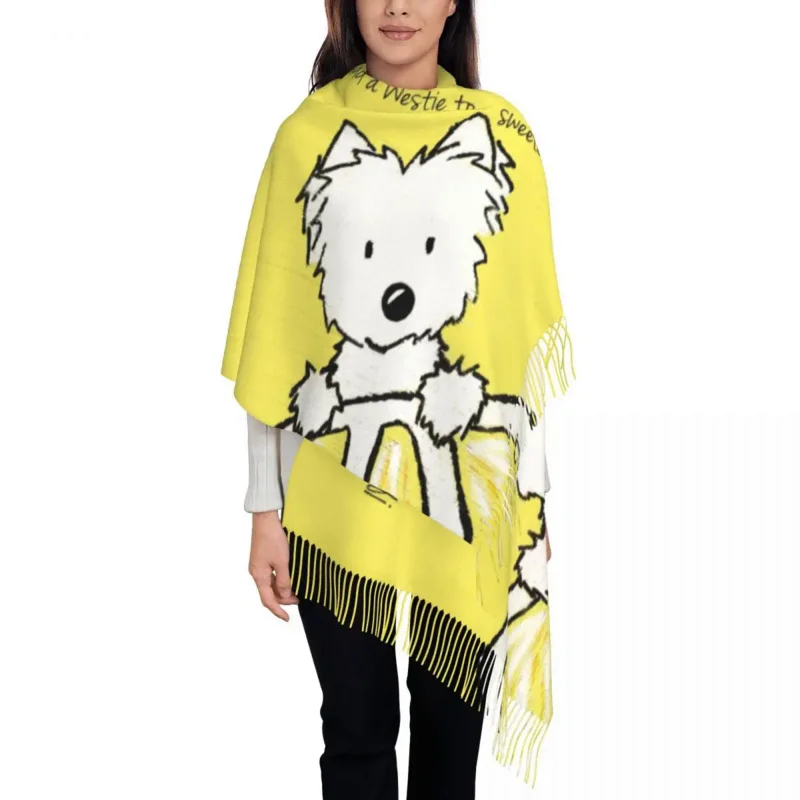 

Customized Print Life Lemons Westie Dog Scarf Men Women Winter Warm Scarves West Highland White Terrier Shawls Wraps