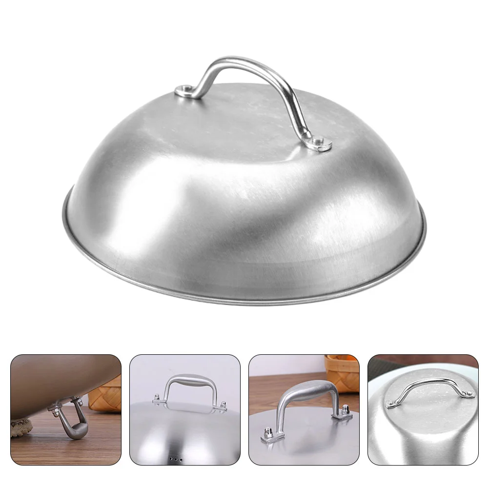 

Cover Dome Basting Grill Dish Griddle Steak Melting Lid Steel Stainless Cooking Cheese Steaming Round Cloche Plate Oil Anti