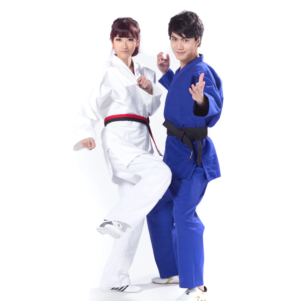 100% хлопок Jiujitsu Униформа белый синий двойной плетеный BJJ Judo GI кимоно костюм для