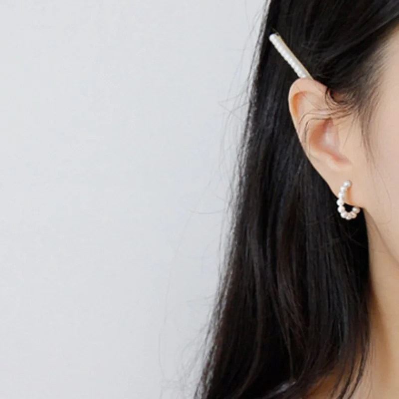 

N Pendientes Statement Earrings Stainless Steel Gold Color Imitation Pearl Hoop Earring Fashion Jewelry C Earrings