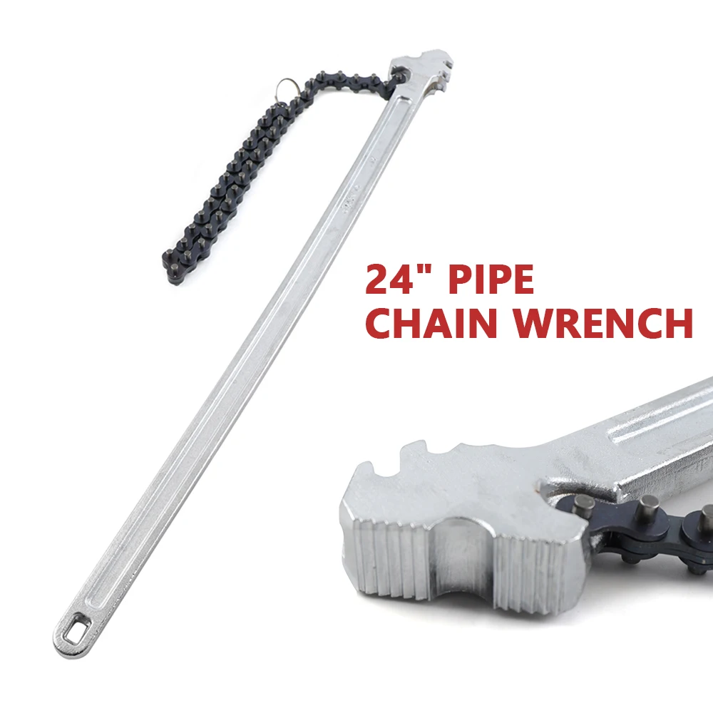 

Heavy Duty Chain Wrench 24inch Handle 6.7inch Diameter Pipe Chain Pipe Wrench