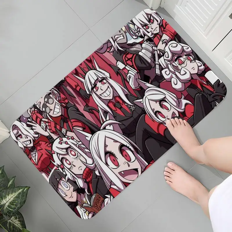 

Hallway Mat Bathroom Living Room Carpet Flannel Anti Slip Art Rug Children Crawling Helltaker Room Carpets Bath Mats Mat bedside