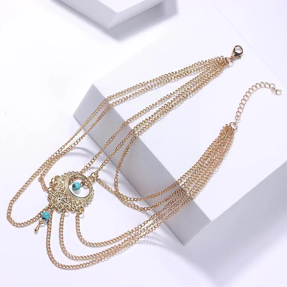 

Bohemian Charm Arm Chain Bracelet Vintage Tassel Pendants Open Upper Arm Cuff Bangle Bracelets Armband For Women Fashion Je O3x1