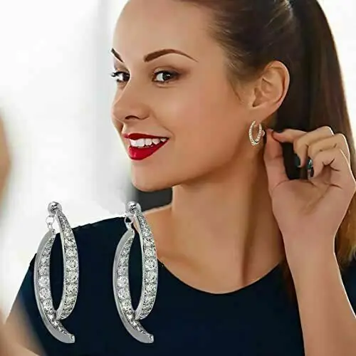 

Curved Earrings Drop Crystal Girls Fashion Cross Gold Earring Charm Flash