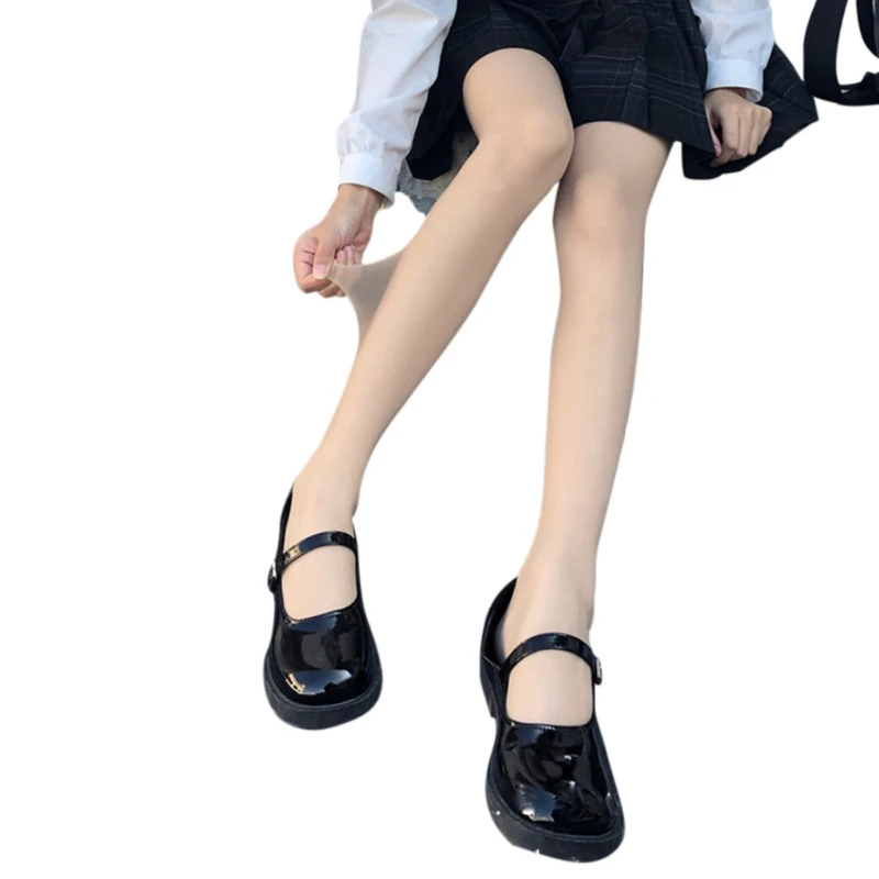 

Women Summer Sexy Transparent Silky Pantyhose Solid Color See-Through Stretch Tights Student Lolita College Style Ultra-Thin