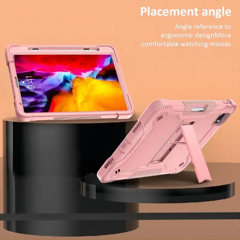 

Available for iPad Air4 10.9 (2020) and iPad Pro 11(2018 / 2020 / 2021) 11inch Pen Slot Eight-Color Soft Bump Stand Trend Choice