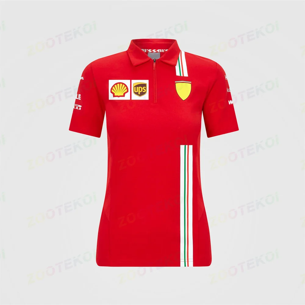 Womens 2023 Team Polo Shirt  F1 Racing Motorcycle Short Sleeve Formula One Team Store T -shirt Dry And Breathable
