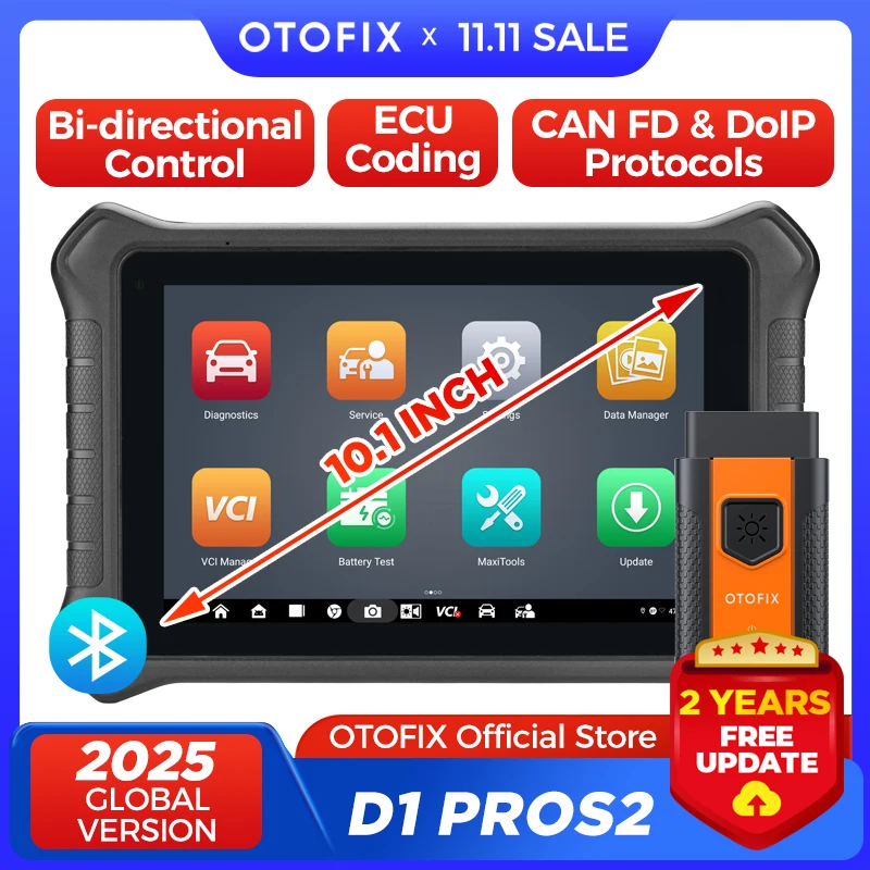 

OTOFIX D1 PROS2 Диагностический сканер Кодирование ЭБУ Двунаправленное управление Bluetooth Диагностические инструменты 2-летнее бесплатное обновление Сканер OBD2