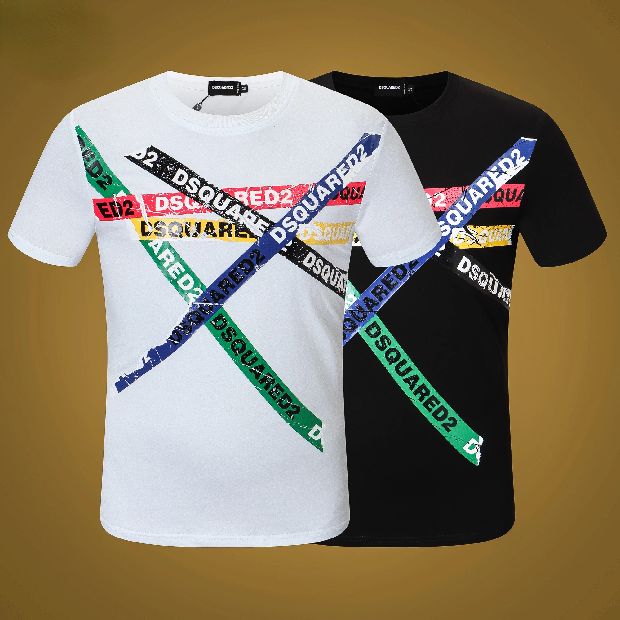 

2022 Summer Dsquared2 New Men/Women 100% Cotton T-Shirt Casual Fashion Trend Dsq2 Printed Letter O-Neck T-Shirt Boyfriend Gift