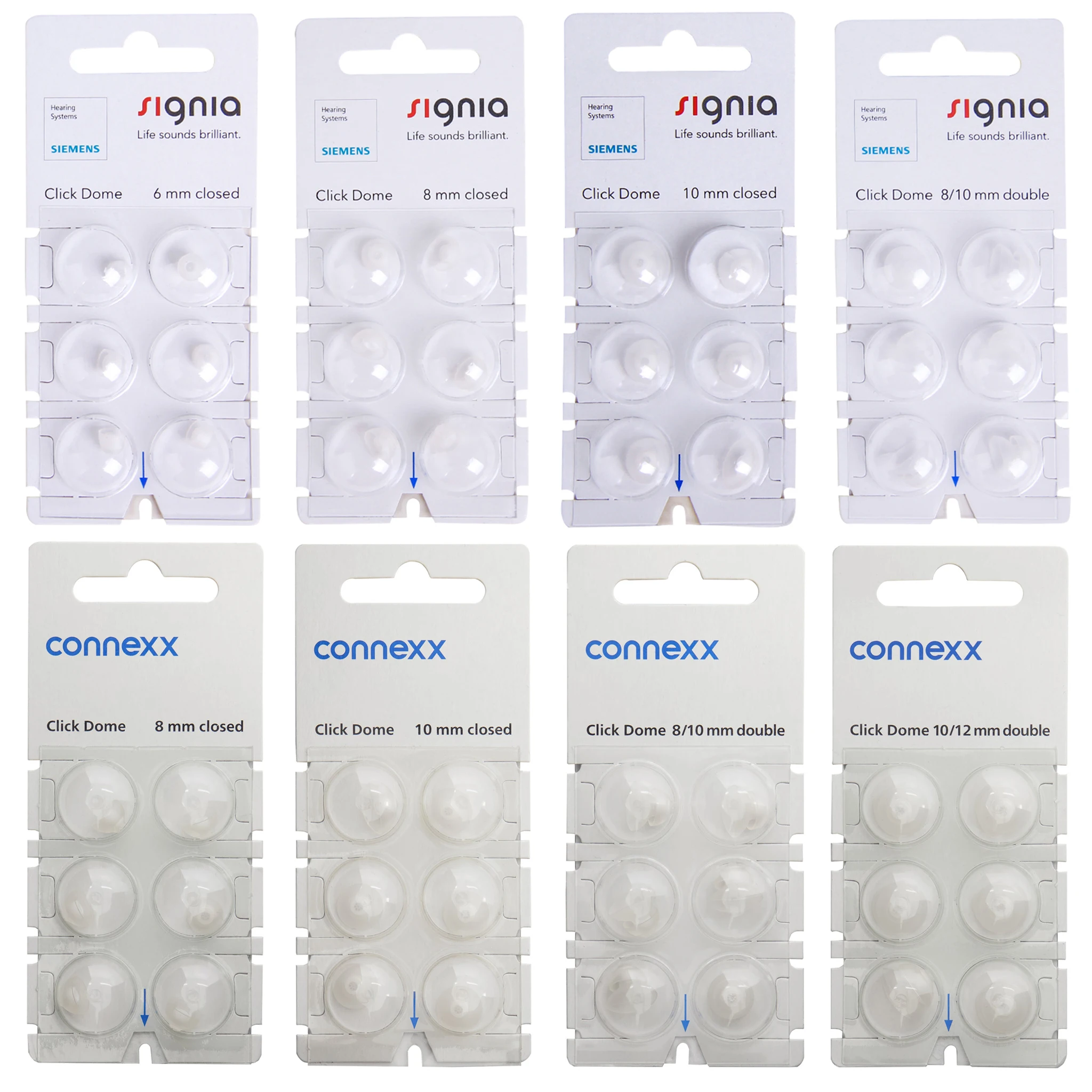 

6Pieces Signia Click Connexx Sleeve Original Silicone Ear domes ,for Siemens Signia Rexton CIC ITC and RIC Model Hering Aids