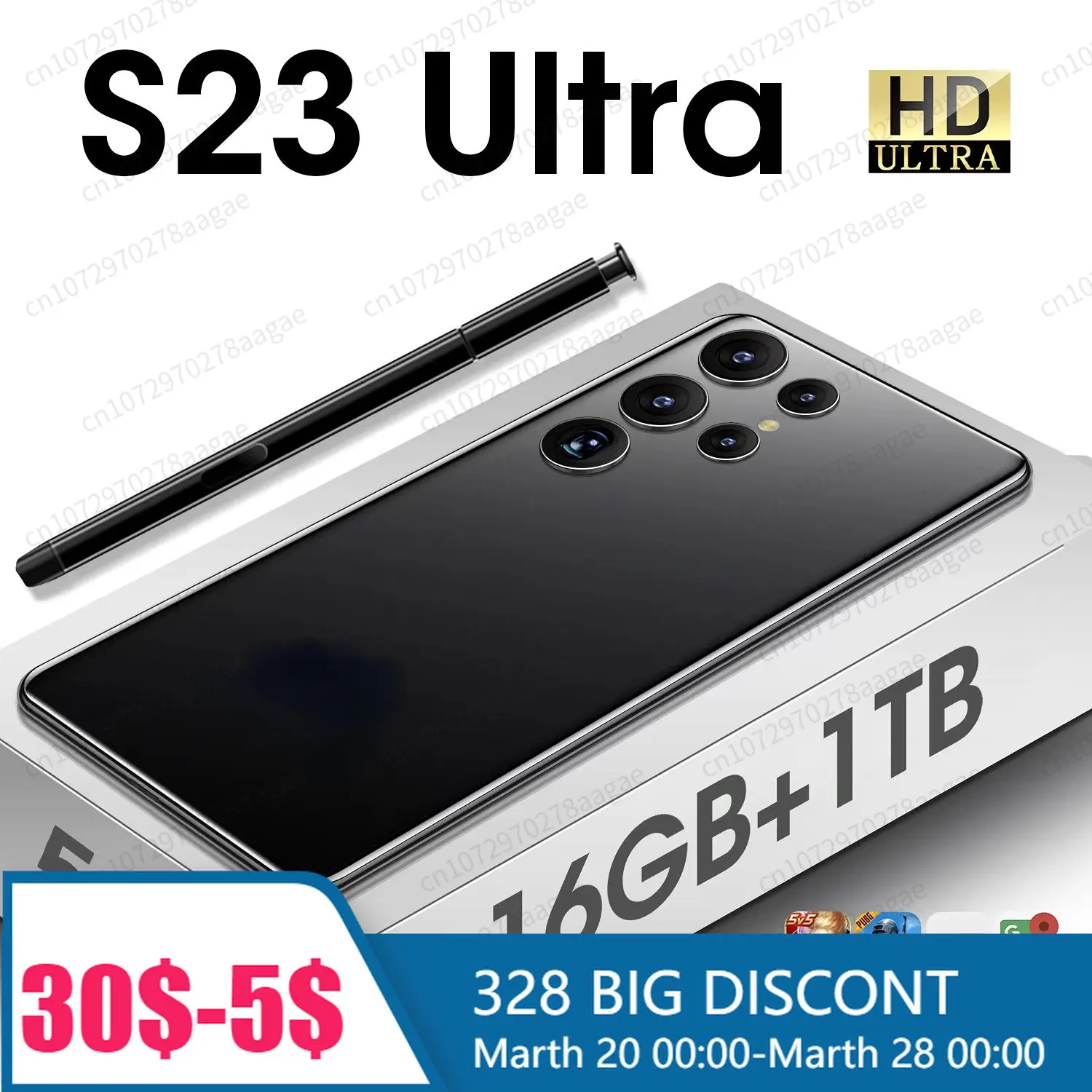 

S23 Ultra Smartphone 16+1TB 6.8inch Full Screen Face ID 6800mAh Mobile Phones Global Version 4G 5G Cell Phone