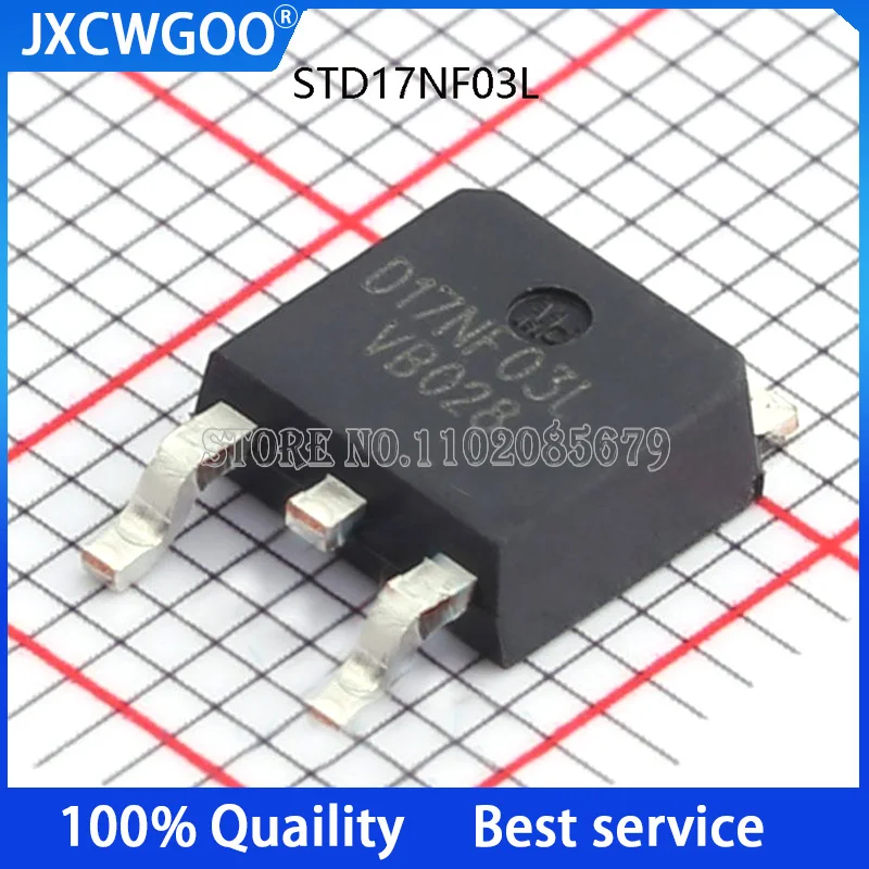 

10 шт., транзистор полевого эффекта STD17NF03L D17NF03L TO-252 (MOSFET), новый оригинальный