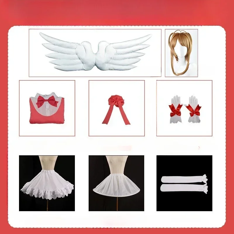 Коллекция 2024 года искусственный парик Сакура красный и белый боевой костюм для