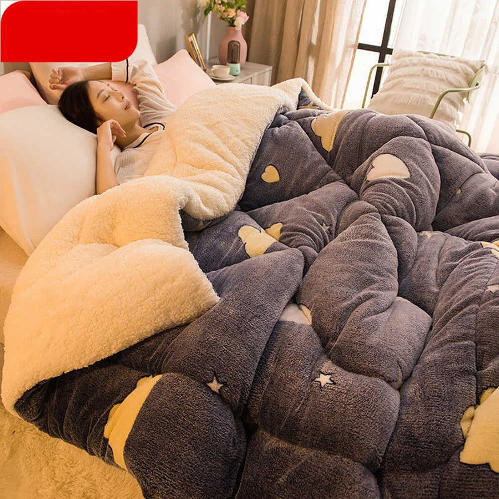 

Double duvet Velvet Quilt Down Quilt Thick blanket Thermal Thick Quilt Winter Comforter Warm Winter Duvet Double Bed 220x240