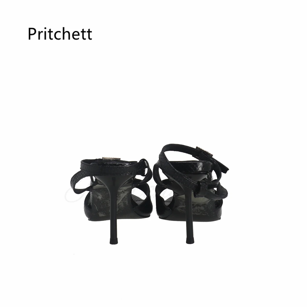 Rhinestone Open Toe Stiletto Sandals for Women Summer High Heels Sexy Black Leather Buckle Strap Pointy Sandals Party Shoes