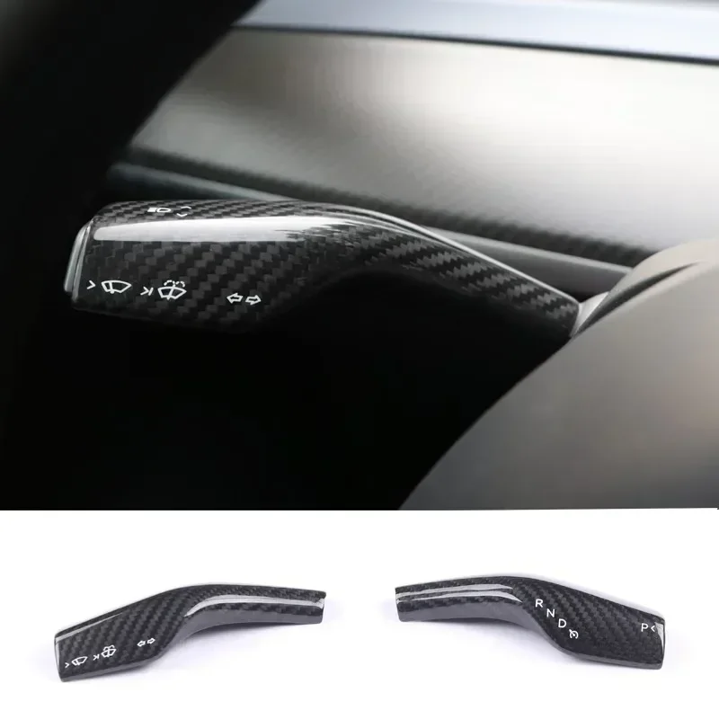 100% настоящее углеродное волокно для Tesla Model 3 Y крышка переключения передач на руле