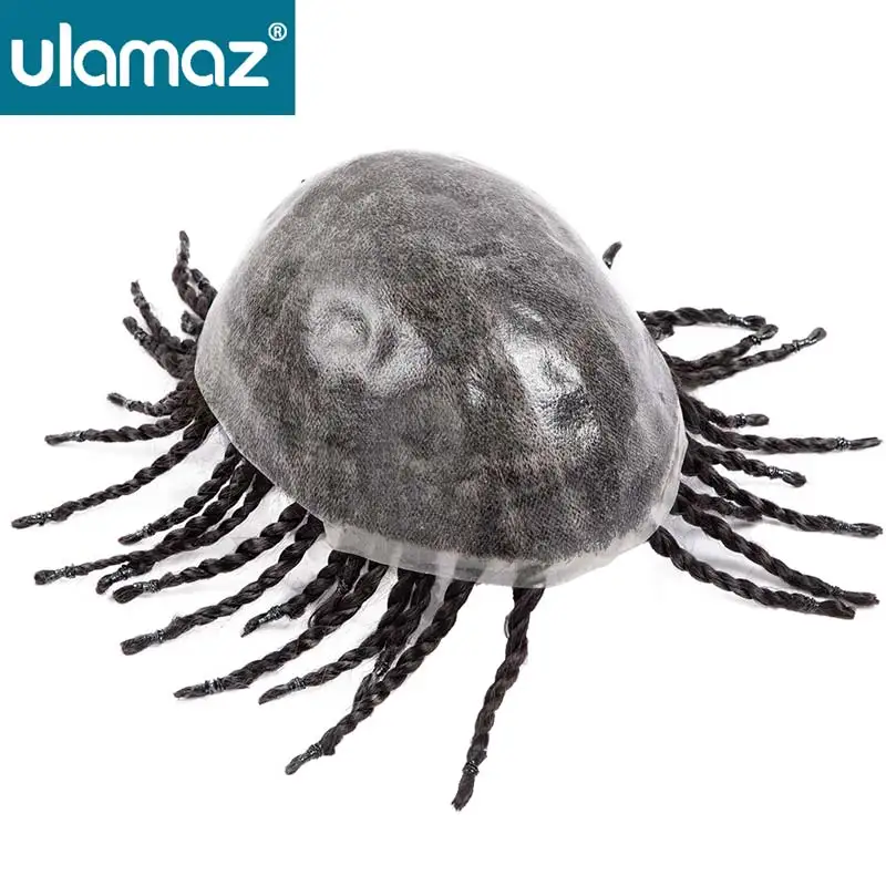 Твист-косички парик для мужчин непослушный мужской протез волос вязанные