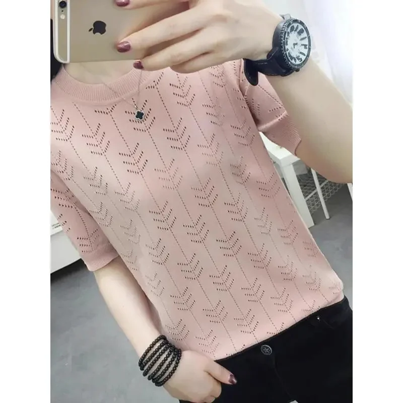Новинка 2024 женский свитер на весну и лето базовый пуловер с круглым вырезом