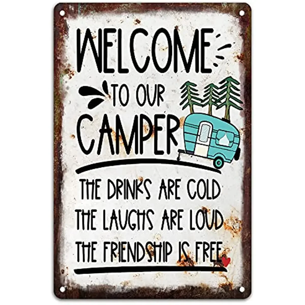 

Rustic Camper Metal Tin Decor Sign Home RV Camper Accessories Wall Décor Gift Idea for Friend Family Motorhomes/Farmhouse