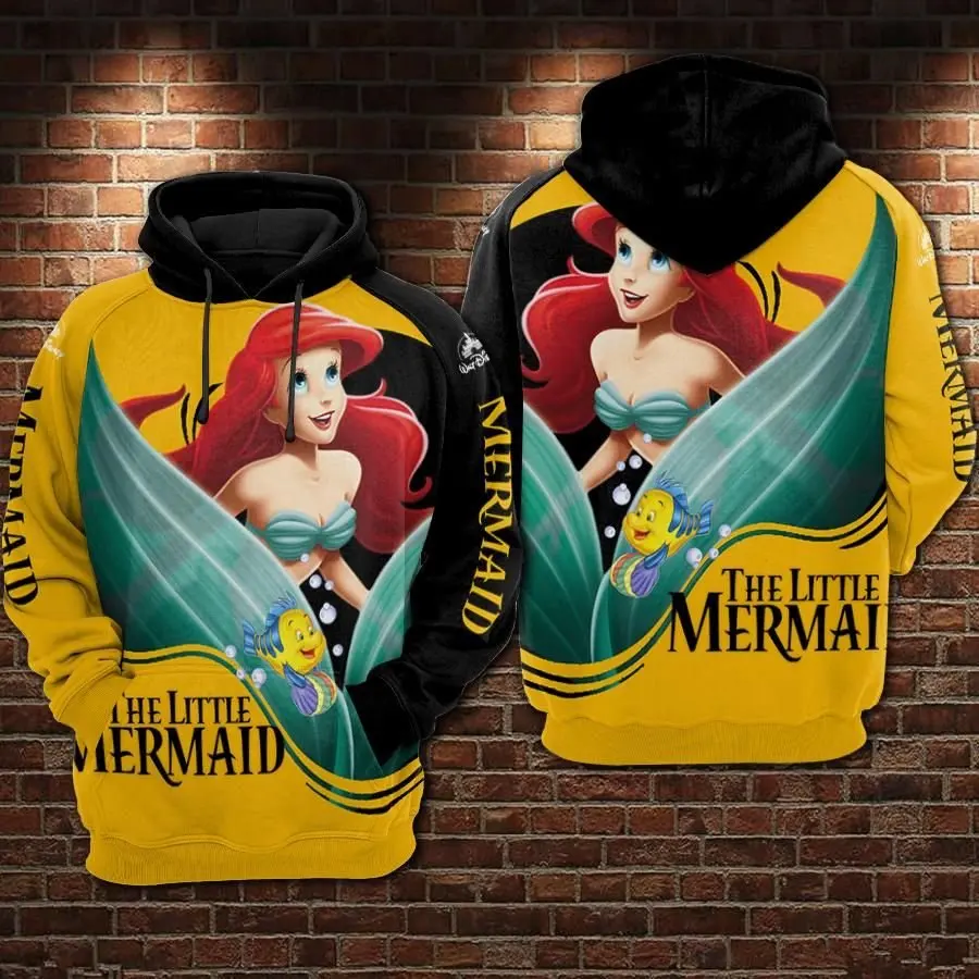 Sweats à capuche Little Mermaid pour enfants impression 3D vêtements de sport rue garçons et filles printemps automne