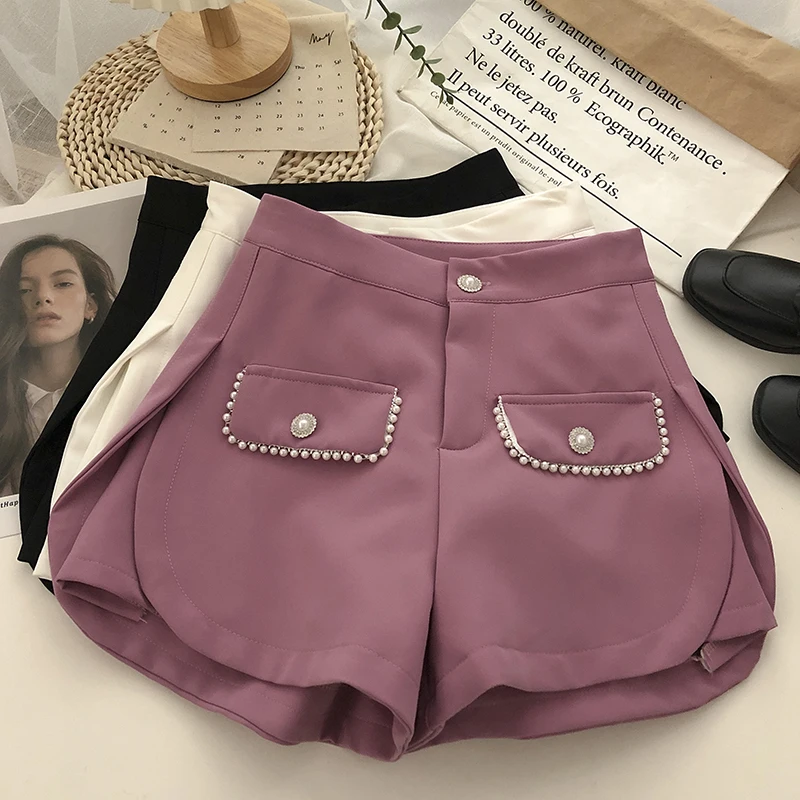 

Женские шерстяные утепленные шорты, асимметричные утепленные Короткие штаны с пуговицами и высокой талией, весна-зима 2022