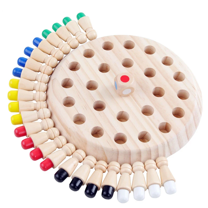 

Kids Wooden Toy Puzzles Color Memory Chess Match Game Intellectual Children Party Board Games Baby Educational Learning Toys
