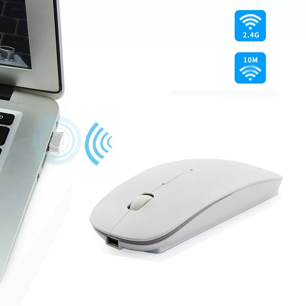 

Wireless Mouse Rechargeable Mouse Ultra-Thin Silent Mute Office Notebook Mice Optical Ergonomic For Office Laptop Deskop