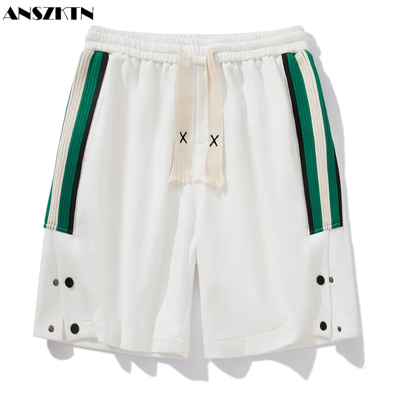 

Высококачественные летние спортивные шорты ANSZKTN, мужские тонкие прямые свободные повседневные трендовые брюки с пятью точками