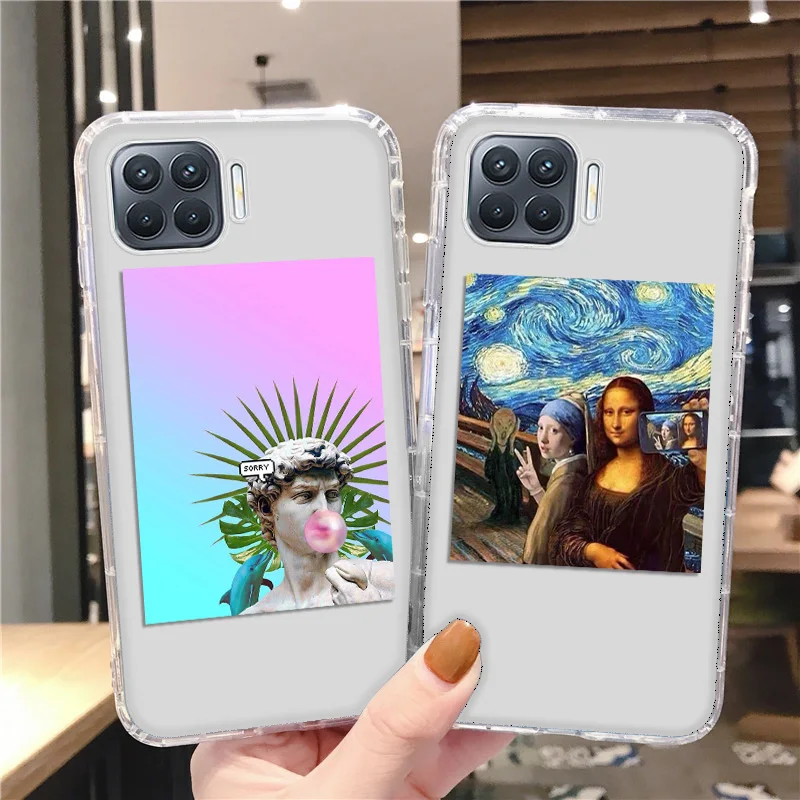 

Case For OPPO A35 2021 Case OPPO A54 A15 A16 A54S A1k A3S A52 A72 A92 A53 A57 A59 A5S A71 A74 A31 A83 A94 A95 Mona Lisa Covers