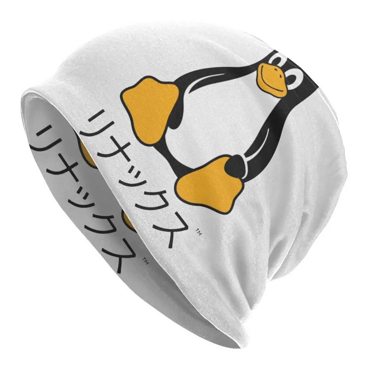 

Japanese Tux Bonnet Hats Goth Ski Linux Penguin Skullies Beanies Hats for Men Women Knitting Hats Warm Dual-use Unisex Cap