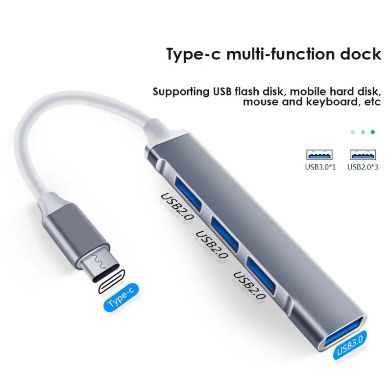 

RYRA USB 3.0 Type C 3.1 Hub 4 Ports USB Hub Multi Splitter OTG Adapter 5Gbps For Lenovo Macbook Xiaomi PC Computer Accessories