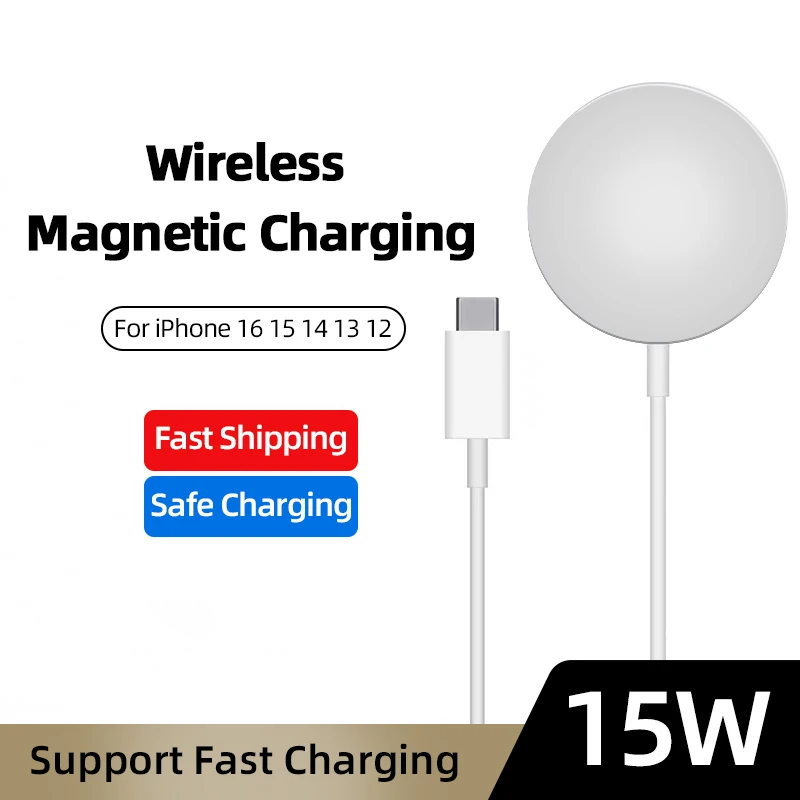 Магнитные беспроводные зарядные устройства 15 Вт быстрая зарядка для iPhone 16 14 13 12 Pro