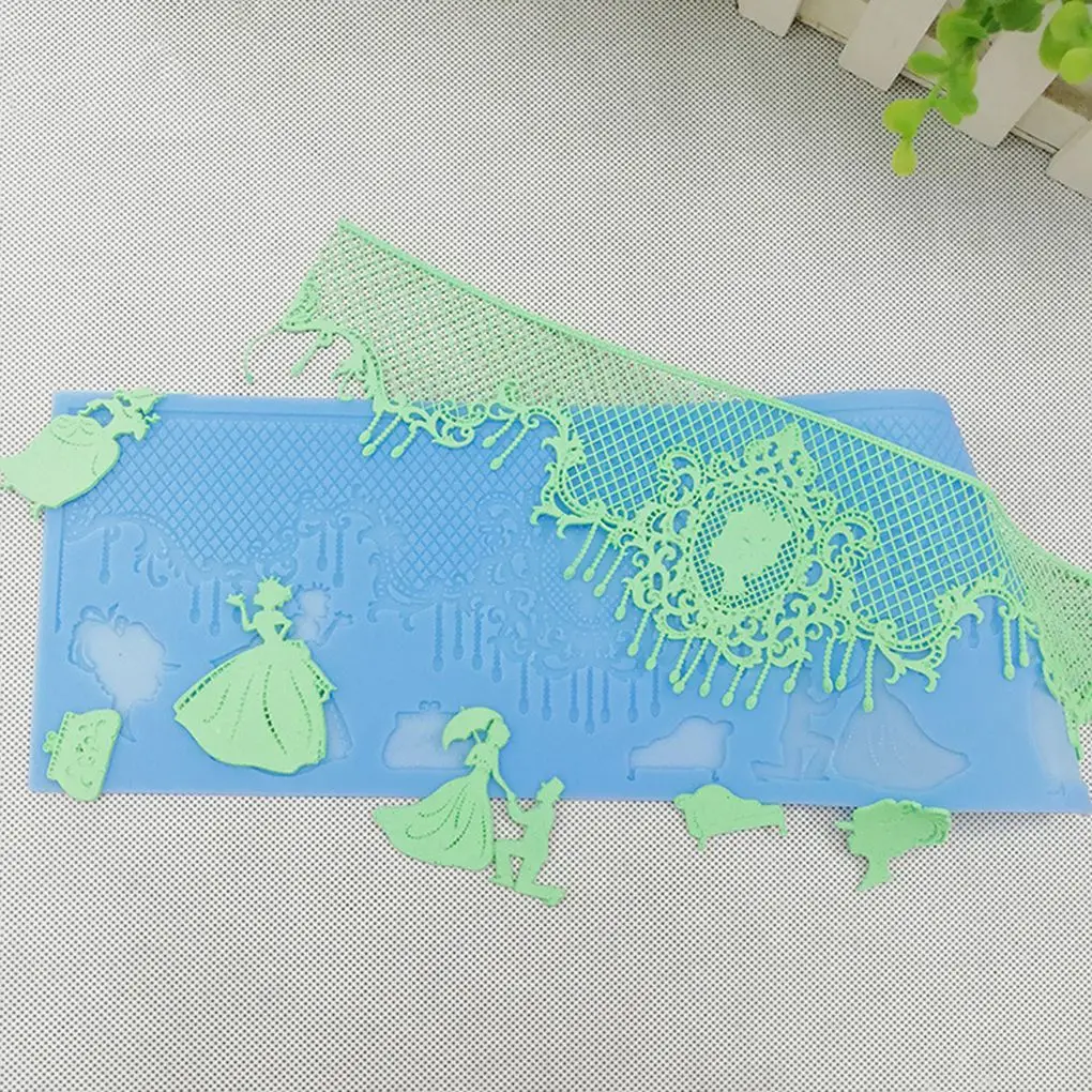 

Wedding Decoration Lace Mat Fondant Beauty Silicone Flower Baking Sugar Cake Lace Mold Random Color