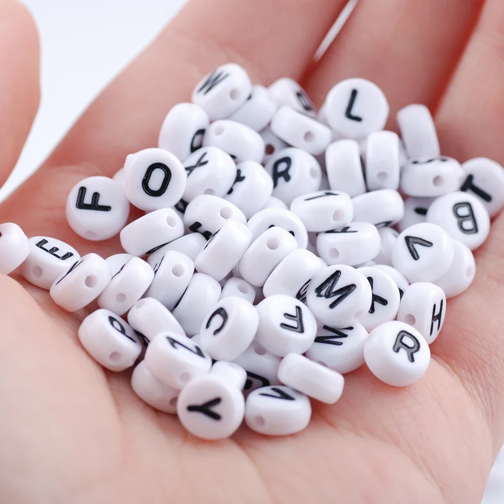 200 шт./упаковка бусины в форме букв английского алфавита