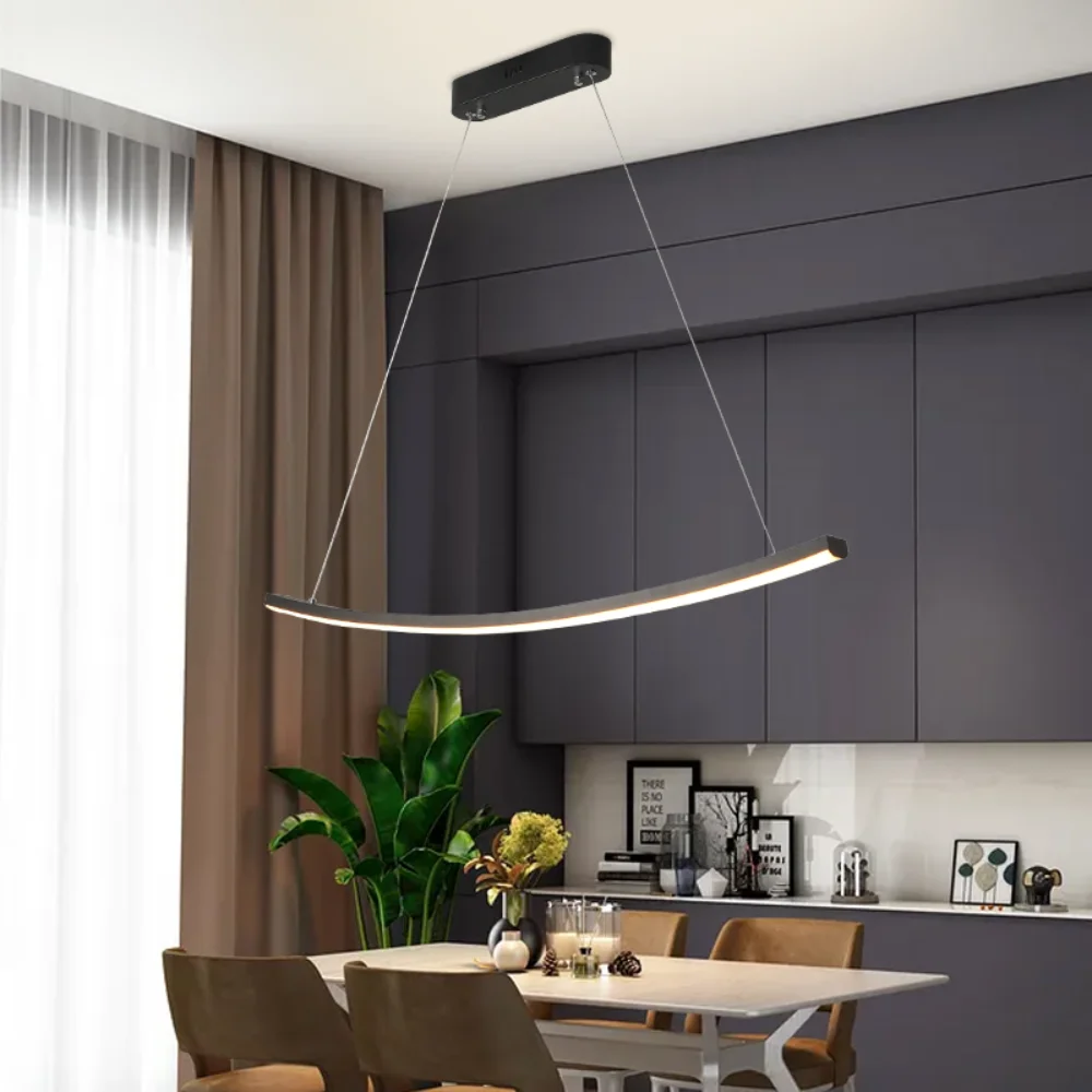 

One word simple restaurant chandelier modern long strip dining table lamp luxury restaurant bar cafe chandelier office lamp